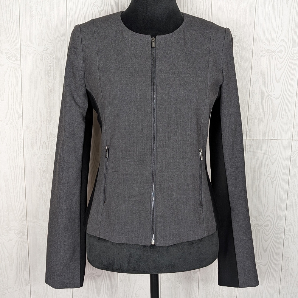Calvin Klein Blazer Women's Size 6 Invisable Fit Solutions Gray and Black